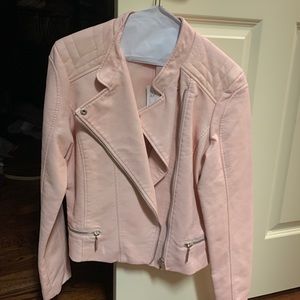 Pink faux leather jacket